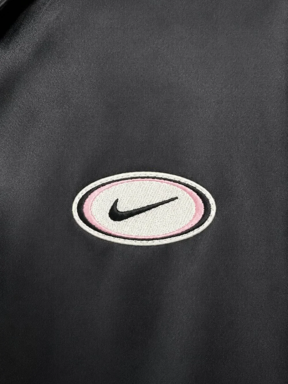 Nike Sportswear Coach Jacket | Women's Large | Black Floral Logo | Mesh Lined